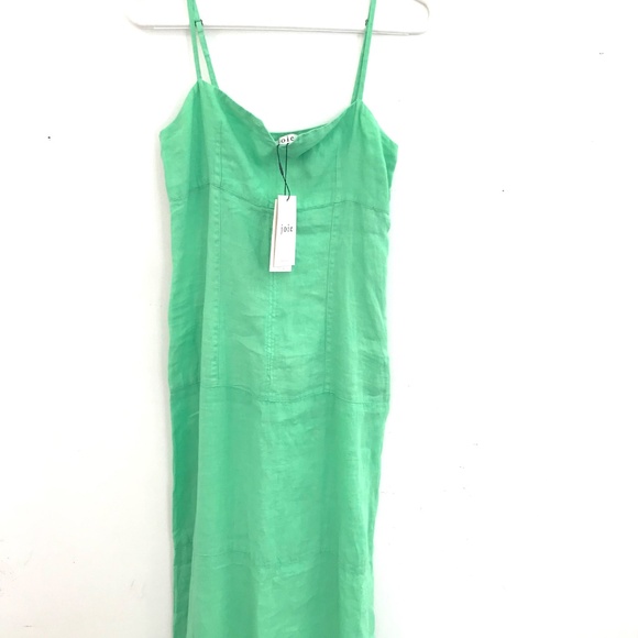 NWT Joie dress women 4 midi 100% linen summer old money quiet luxury capsule - Picture 2 of 16